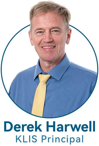 KLIS announcement banner New Head New Chapter, Mr. Derek Lee Harwell becomes Head of School