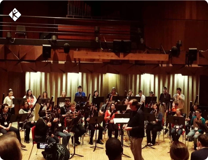 Double Reed Day festival ensemble workshop with oboists and bassoonists